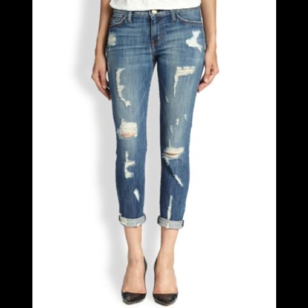 CURRENT ELLIOTT The Stiletto Skinny Distressed 1280 Jeans!